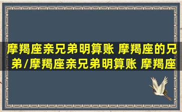 摩羯座亲兄弟明算账 摩羯座的兄弟/摩羯座亲兄弟明算账 摩羯座的兄弟-我的网站